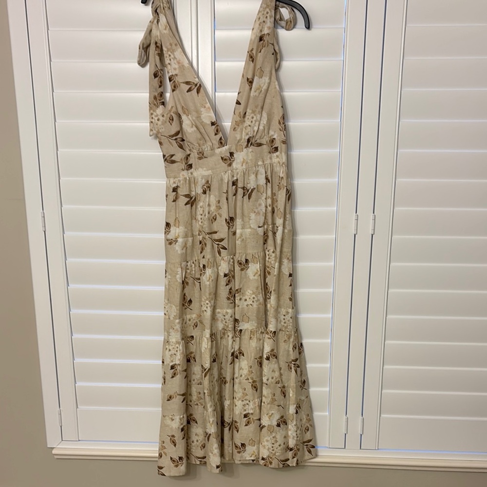 House of Harlow 1960 Cream Ruffled Tiered Sundress